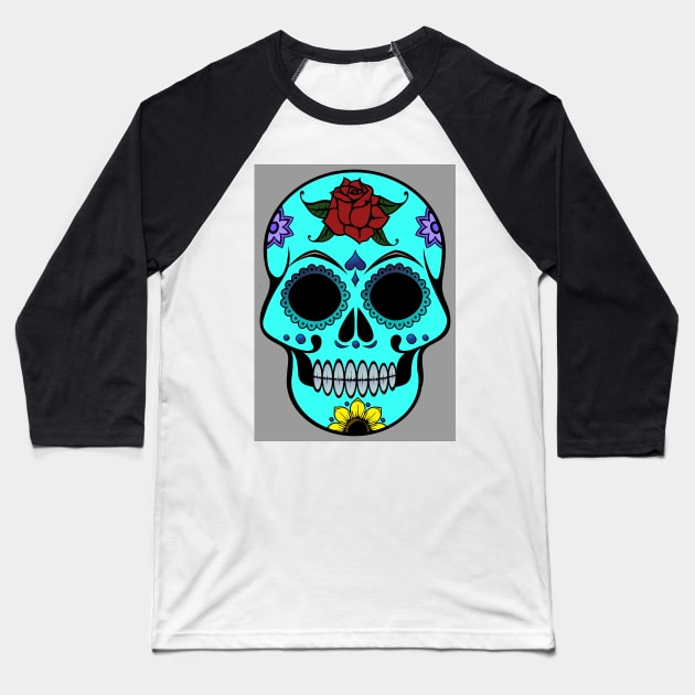 Sugar Skull 03 (Style:24) Baseball T-Shirt by luminousstore